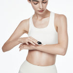 applying body lotion with a puff applicator for precise and even coverage