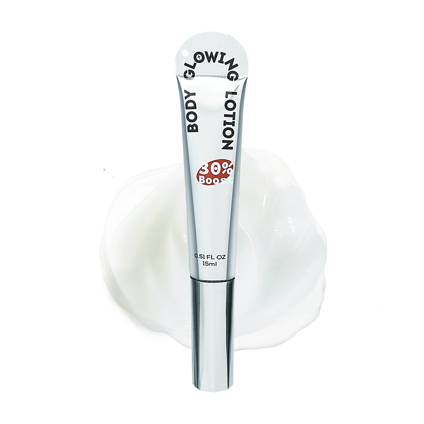 body glow lotion with visible lightweight creamy texture