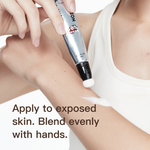 Apply to exposed skin. Blend evenly with hands.