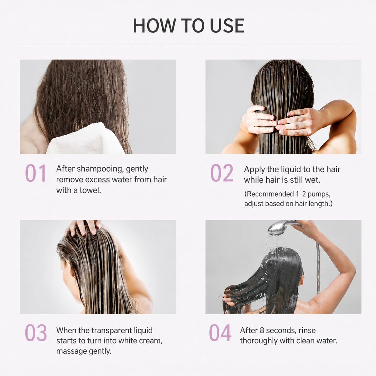 How to use Masil 8 Seconds Salon Hair Mask: Step-by-step guide from towel drying to rinsing for optimal hair care results.