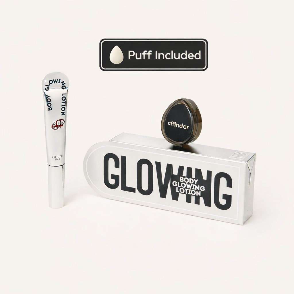 Each cffinder body glow kit contains a thumb-sized powder puff.